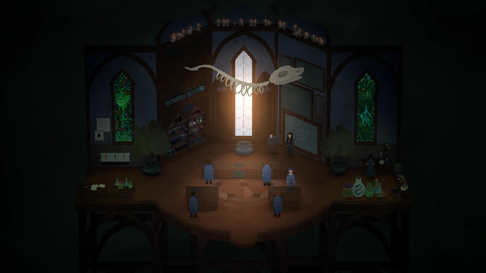 Official screenshot of students attending a potion class